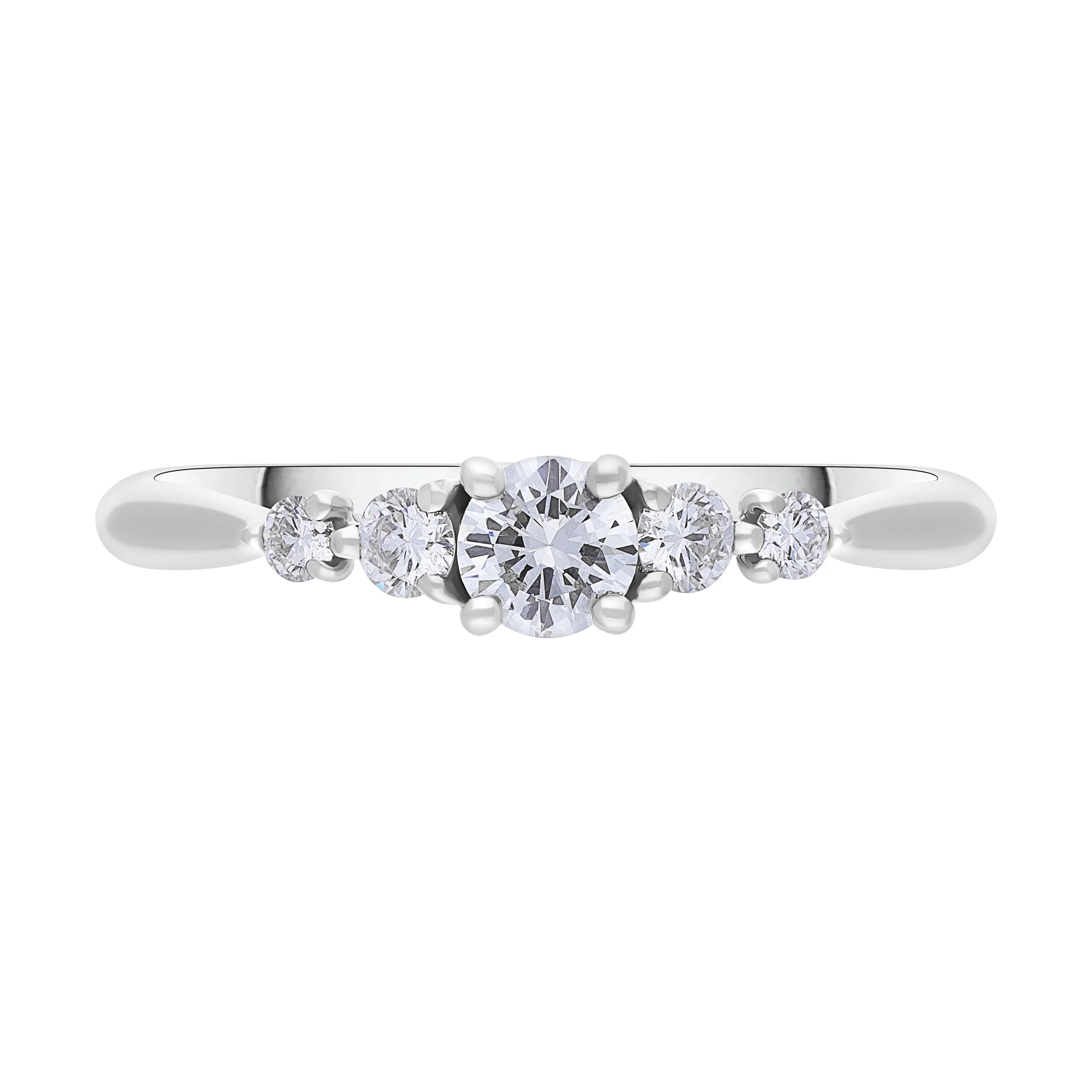 Platinum 0.44ct Diamond GIA Certified 5 Stone Ring sold by C.W. Sellors product image thumbnail 2
