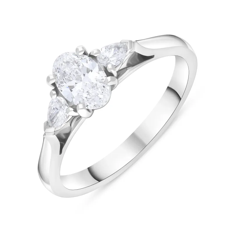Platinum 0.65ct Diamond GIA Certified Three Stone Trilogy Ring sold by C.W. Sellors