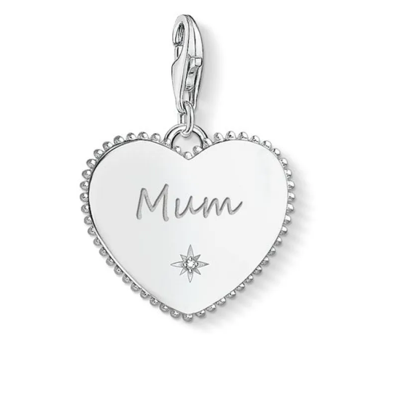 Thomas Sabo Charm Club Sterling Silver Heart Mum Charm D sold by C.W. Sellors