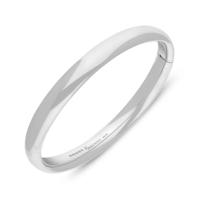 Sterling Silver 7mm Domed Hinged Bangle sold by C.W. Sellors