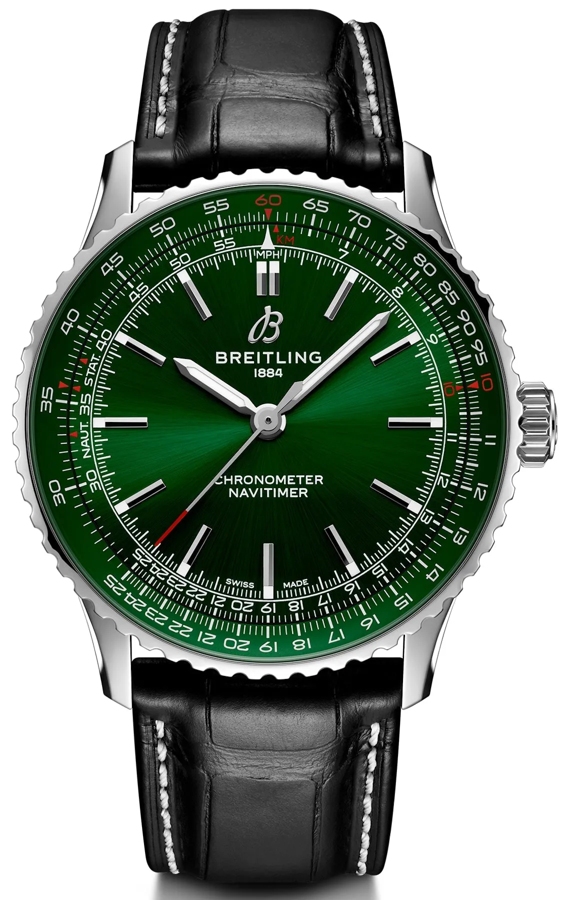 Breitling Navitimer Automatic 41 Green Leather Watch sold by C.W. Sellors