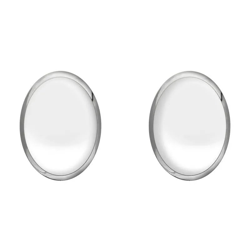 Sterling Silver Bauxite 10mm x 8mm Classic Large Oval Stud Earrings sold by C.W. Sellors