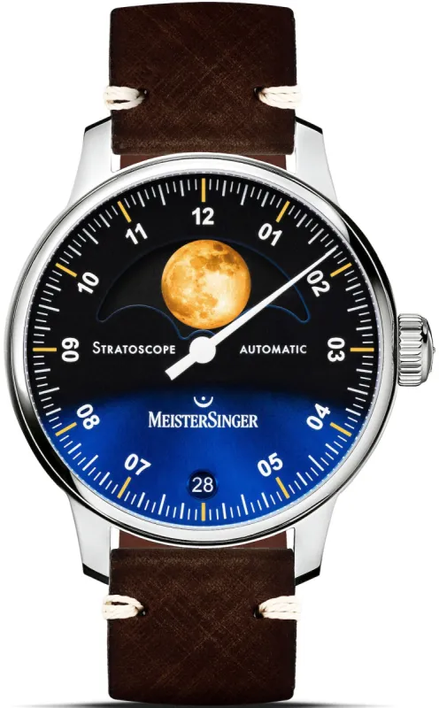 MeisterSinger Stratoscope Golden Moon Watch made by C.W. Sellors