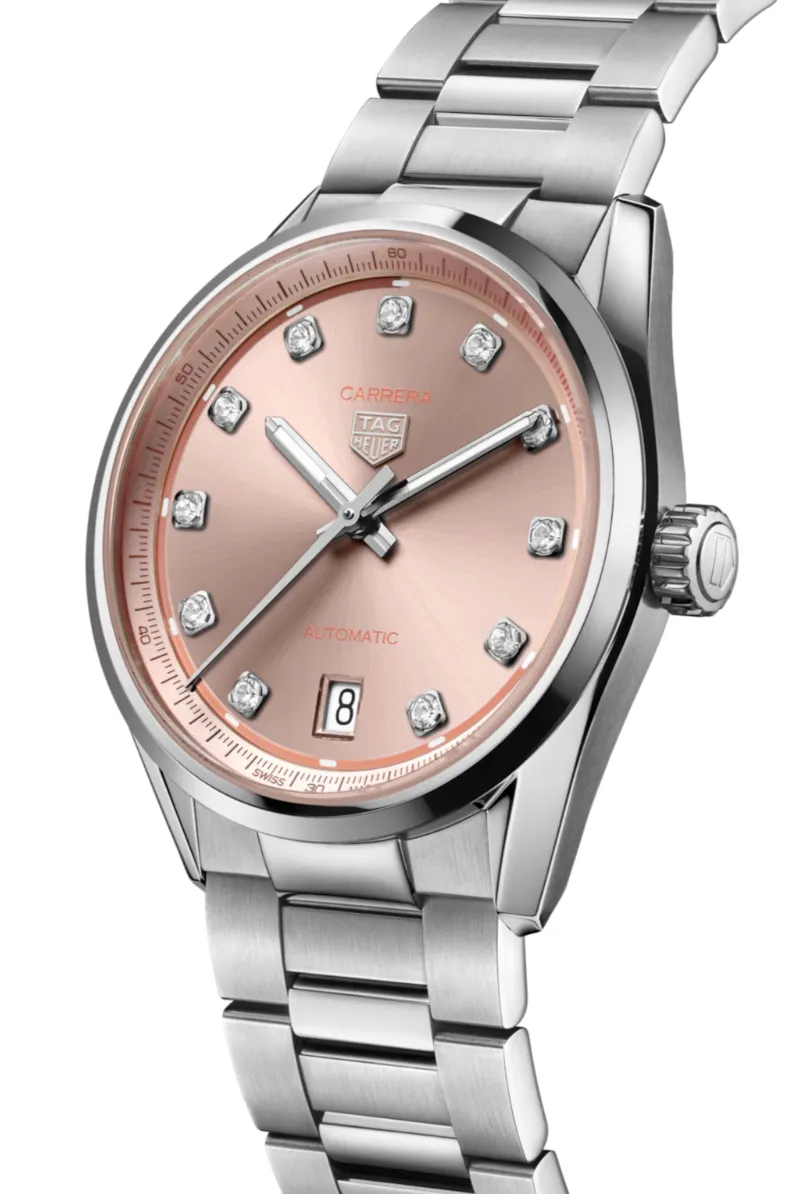 TAG Heuer Carrera Date Sunray Brushed Pink Watch sold by C.W. Sellors product image thumbnail 3