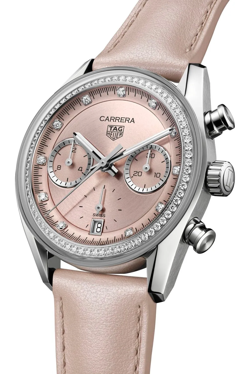 TAG Heuer Carrera Chronograph Circular Brushed Pink Watch sold by C.W. Sellors product image thumbnail 4