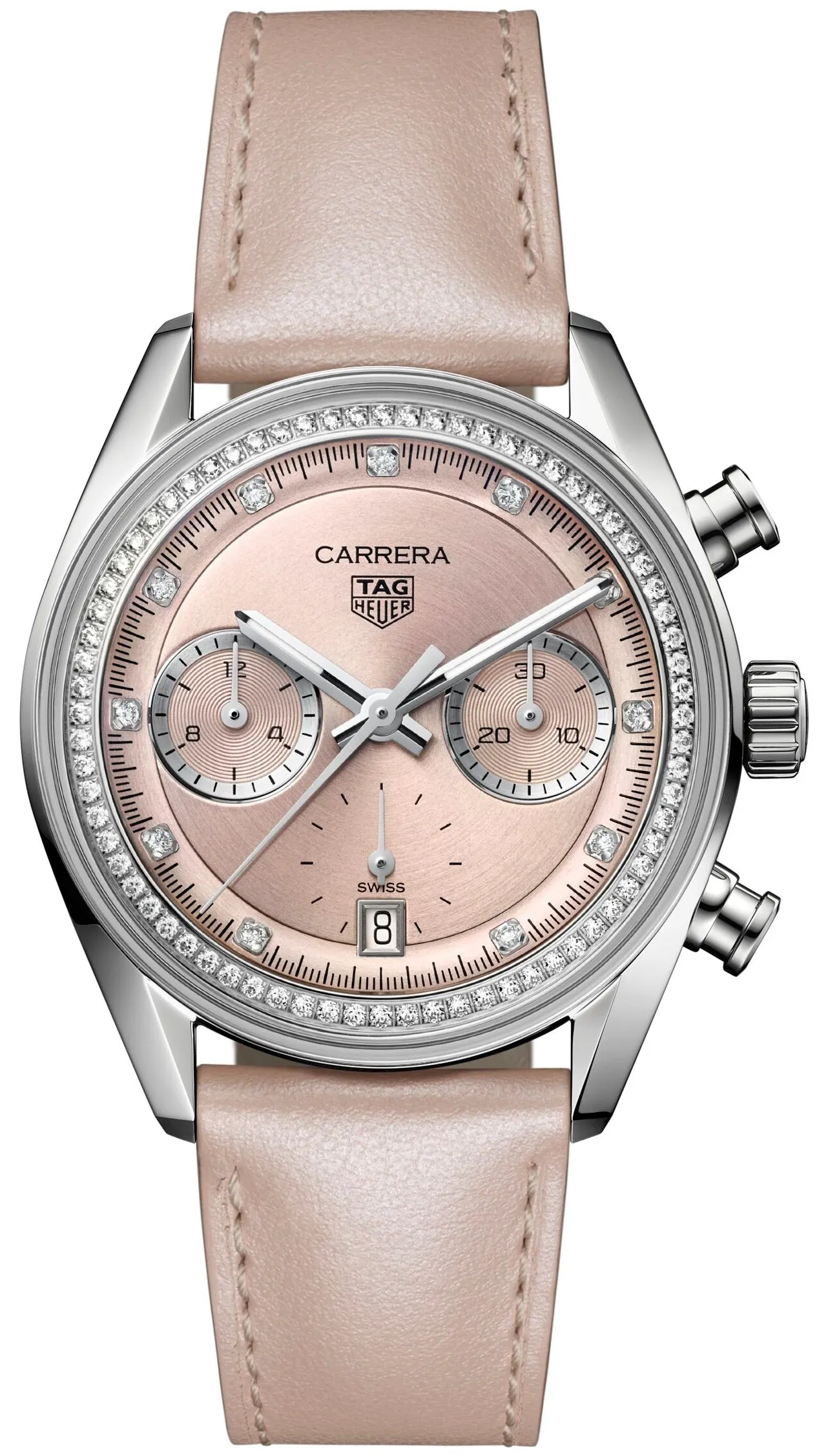 TAG Heuer Carrera Chronograph Circular Brushed Pink Watch sold by C.W. Sellors