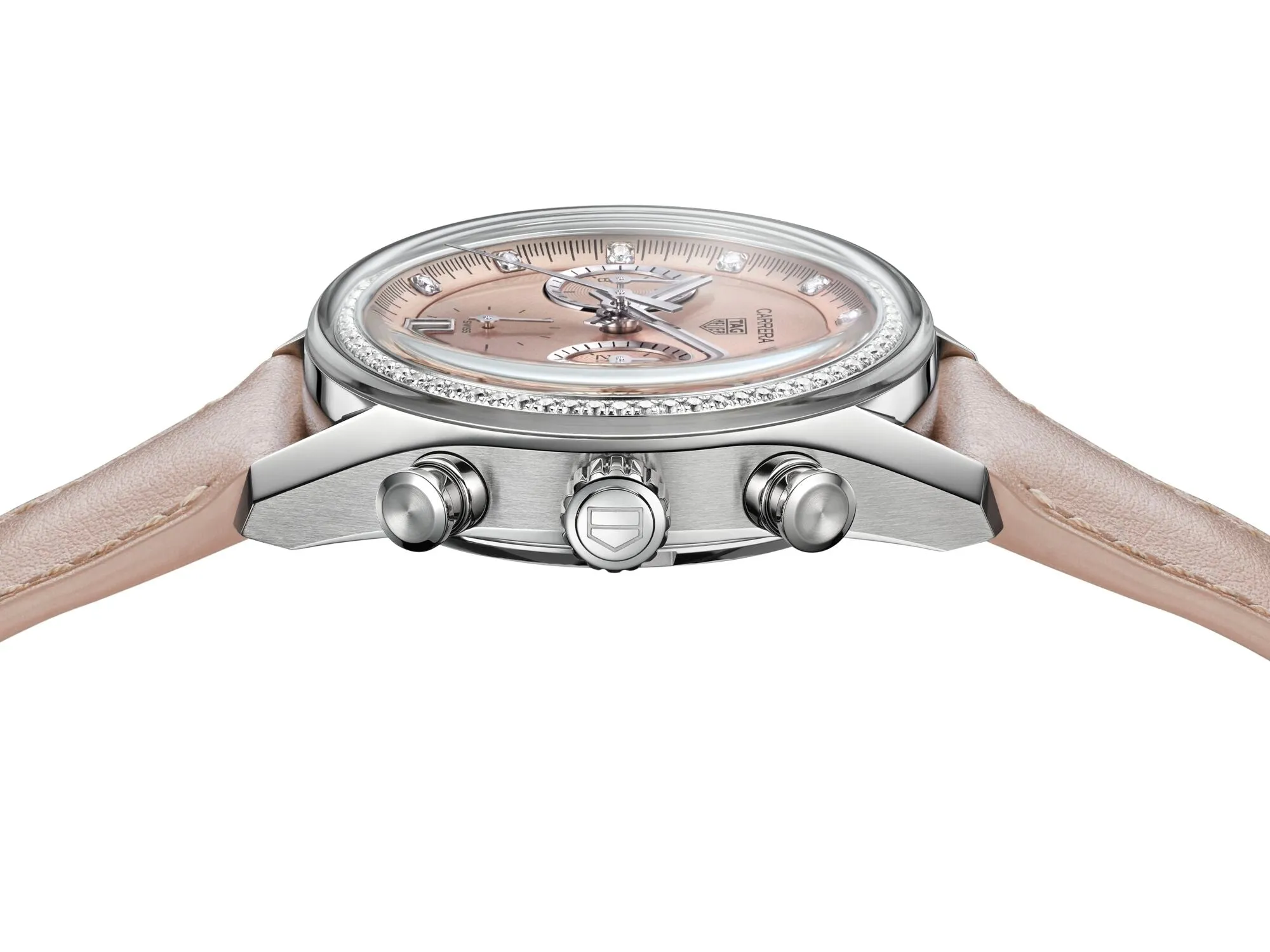 TAG Heuer Carrera Chronograph Circular Brushed Pink Watch sold by C.W. Sellors product image thumbnail 5