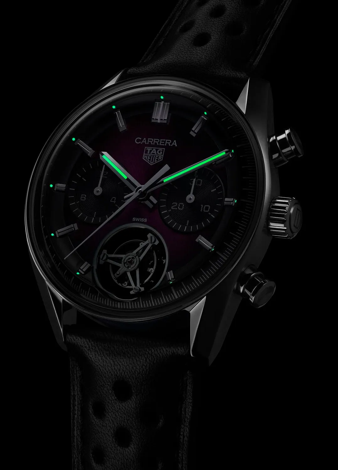 TAG Heuer Carrera Chronograph Tourbillon Sunray Brushed Purple Watch sold by C.W. Sellors product image thumbnail 2