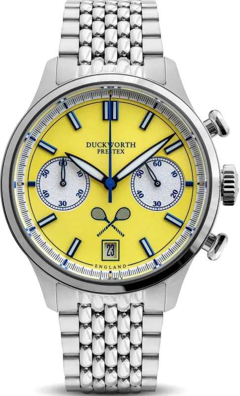 Duckworth Prestex Lostock Yellow 40mm Quartz Chronograph Bracelet Watch sold by C.W. Sellors