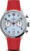 Duckworth Prestex Lostock Blue 40mm Quartz Chronograph Red Rubber Watch sold by C.W. Sellors