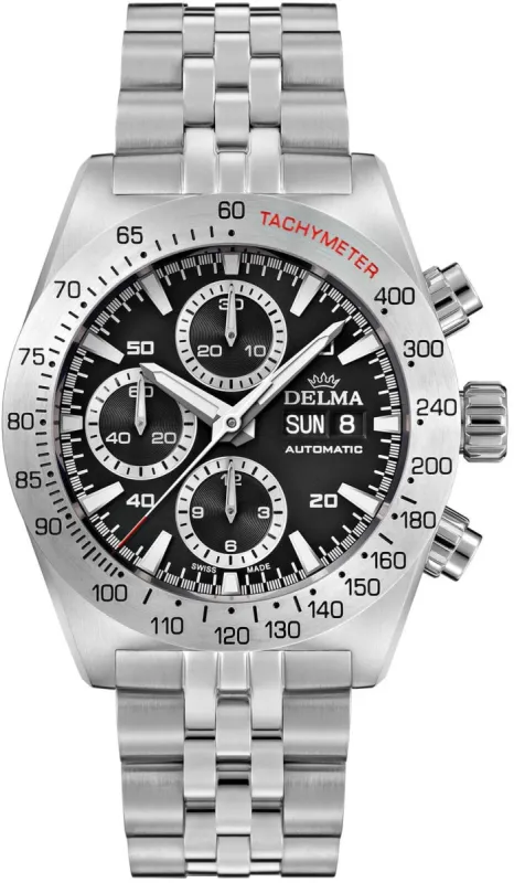 Delma Montego Chronograph Black Bracelet Watch sold by C.W. Sellors