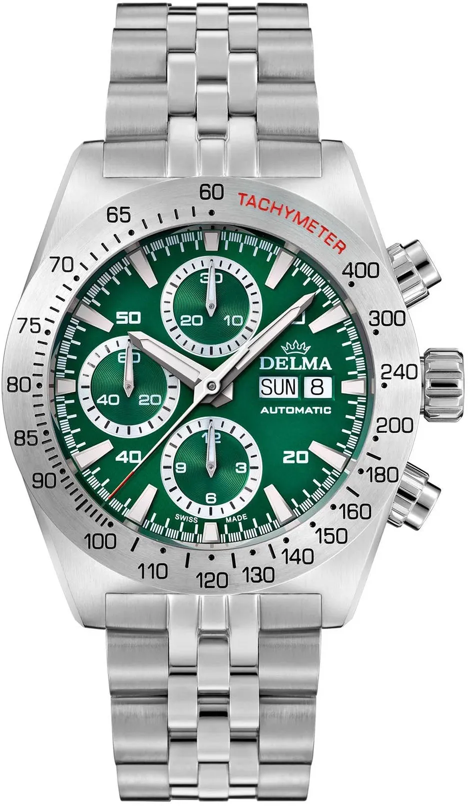 Delma Montego Chronograph Green Bracelet Watch sold by C.W. Sellors