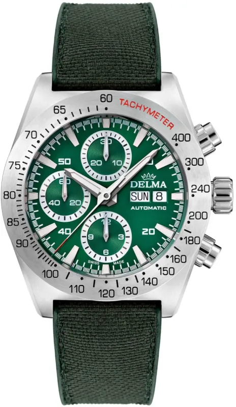Delma Montego Chronograph Green sold by C.W. Sellors