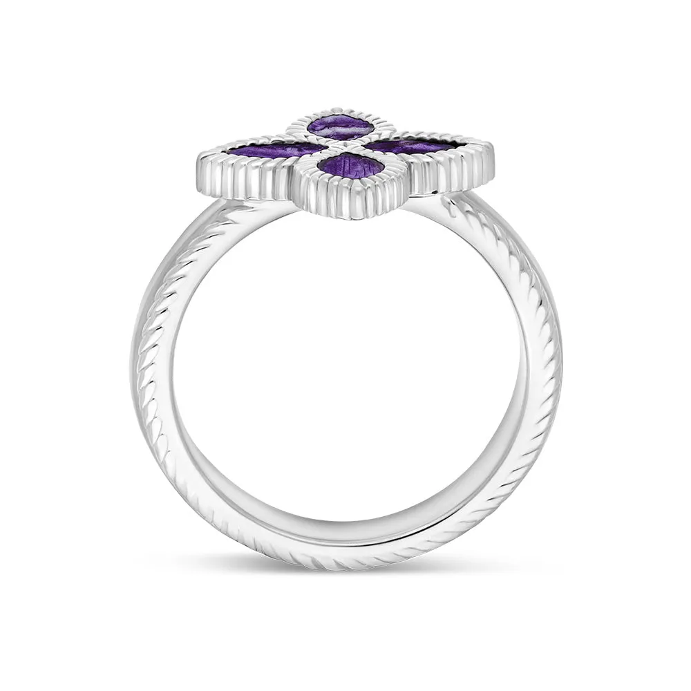 9ct White Gold Blue John eden Marquise Flower Ring sold by C.W. Sellors product image thumbnail 3