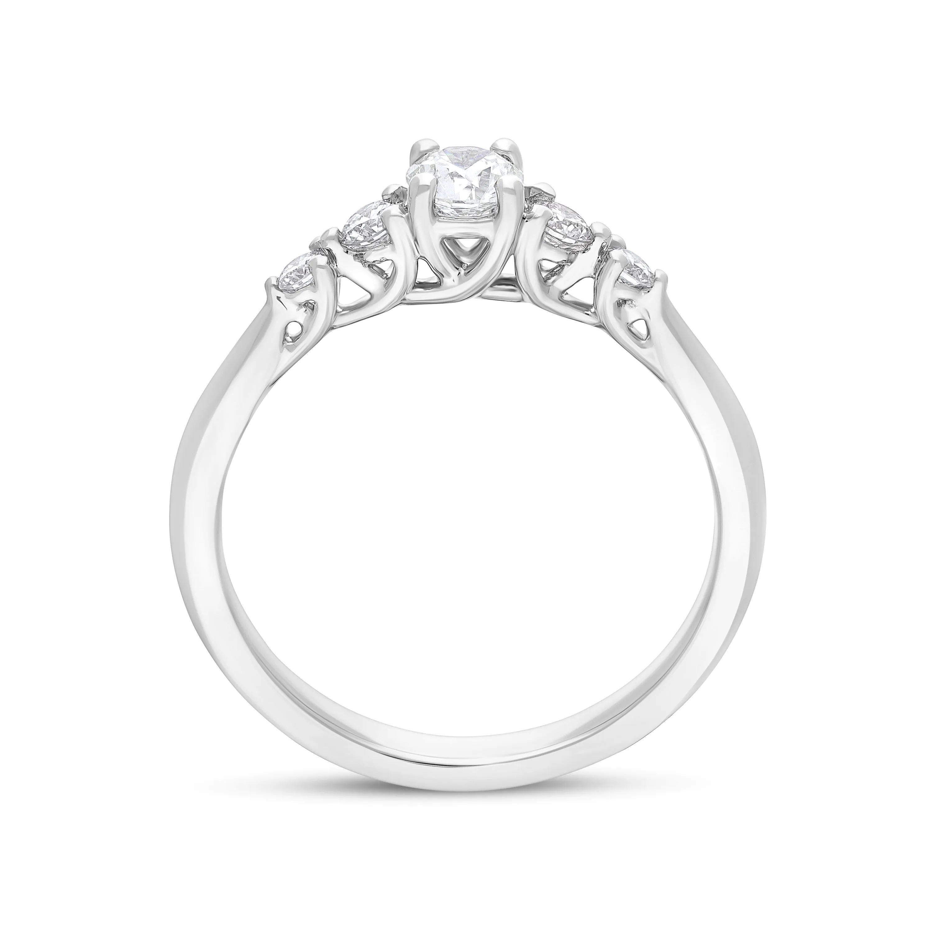 Platinum .19 Diamond .27 5 Stone Diamond Claw Grad Eternity Ring sold by C.W. Sellors product image thumbnail 2