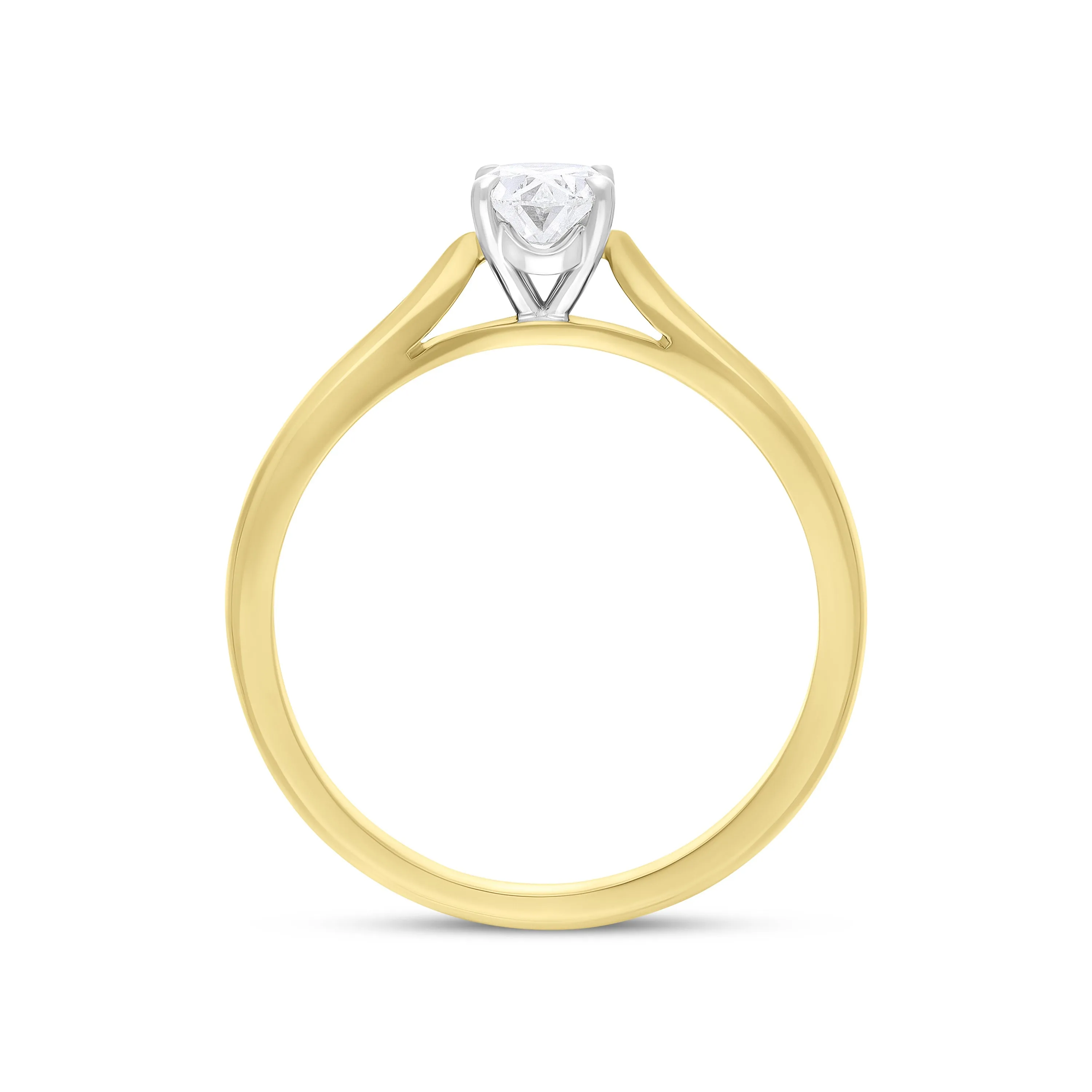 18ct Yellow and White Gold .50 Diamond Solitaire Oval Ring Size M GIA FVS1 sold by C.W. Sellors product image thumbnail 3