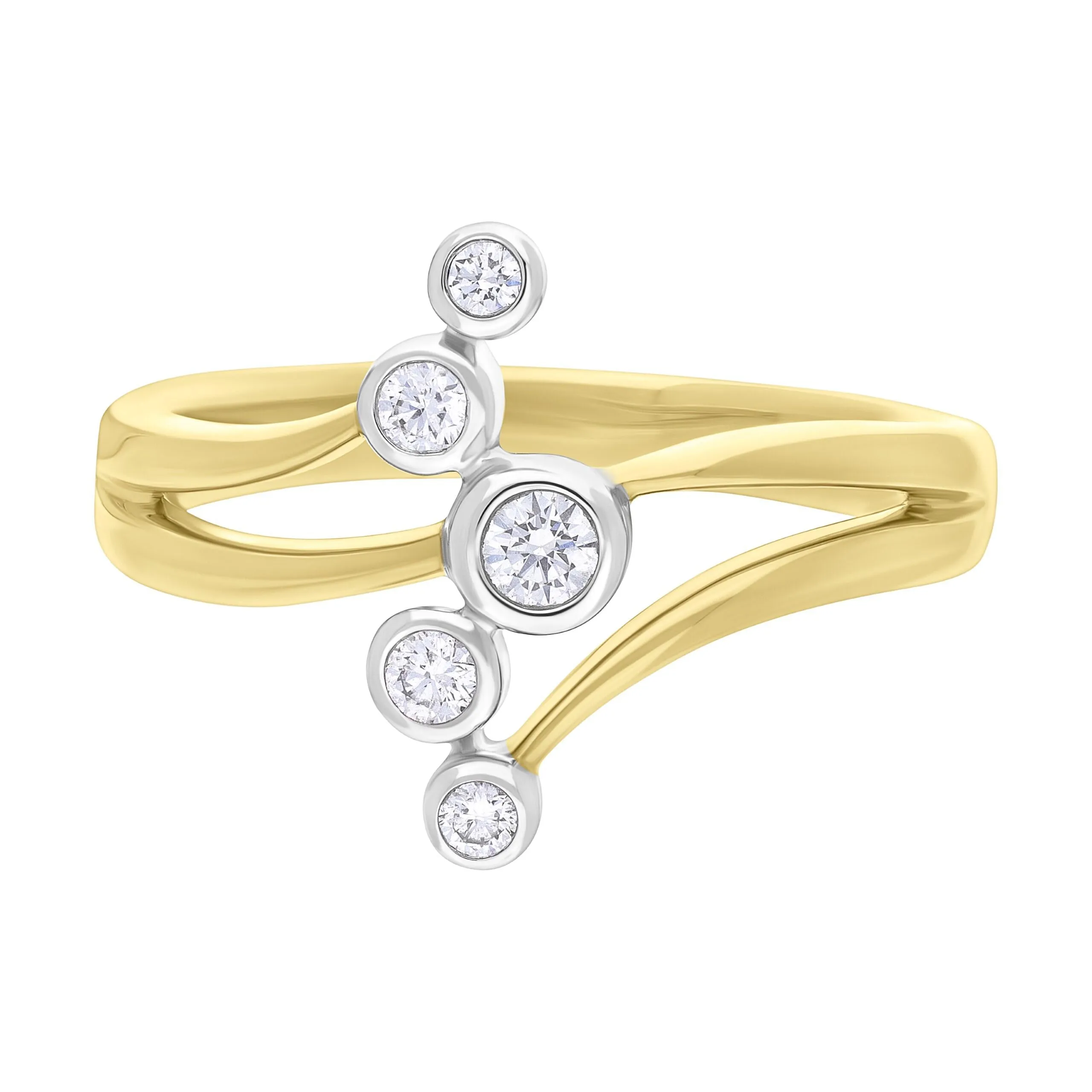 18ct Yellow and White Gold 0.21 5 Stone Diamond Row Bubble Ring sold by C.W. Sellors product image thumbnail 2
