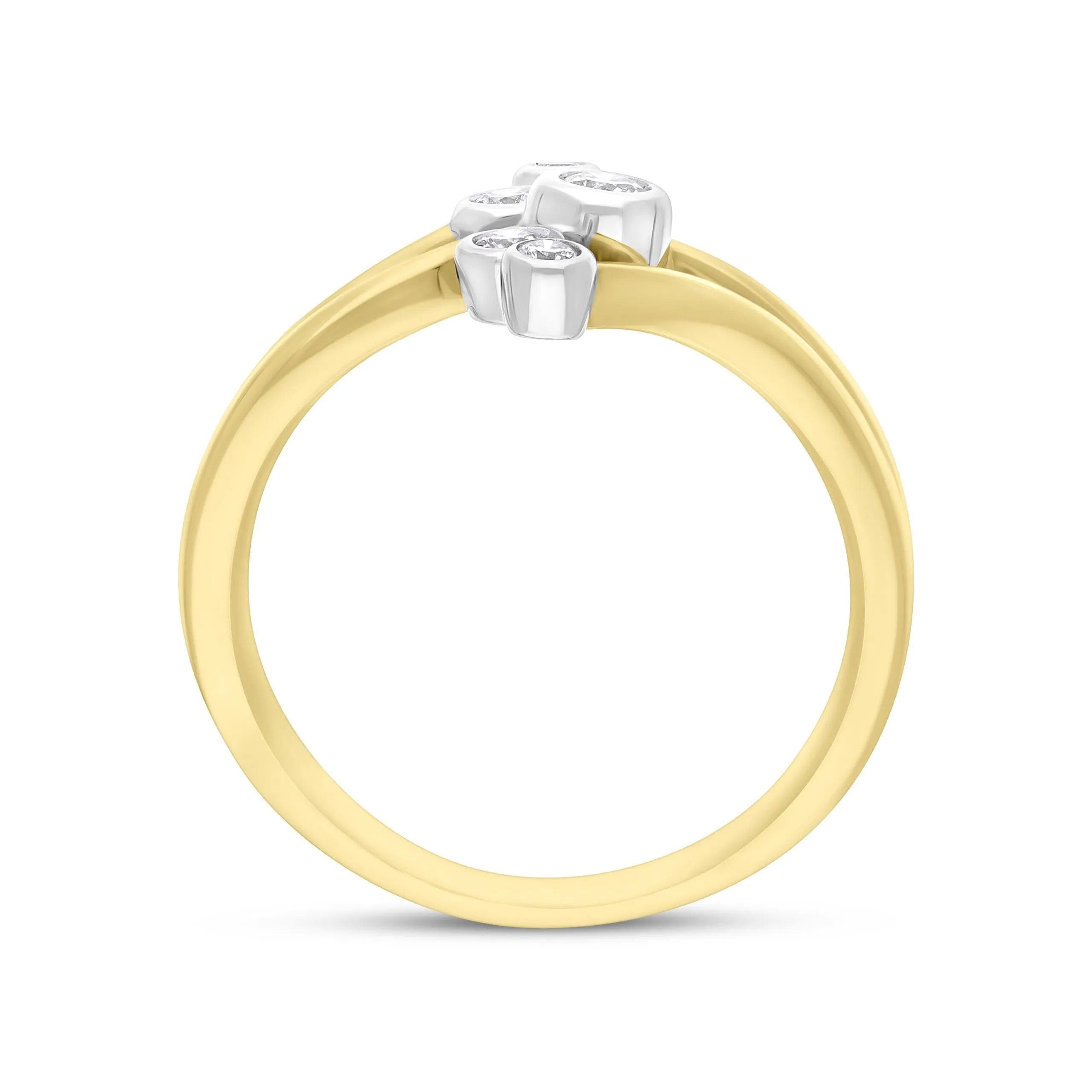 18ct Yellow and White Gold 0.21 5 Stone Diamond Row Bubble Ring sold by C.W. Sellors product image thumbnail 3