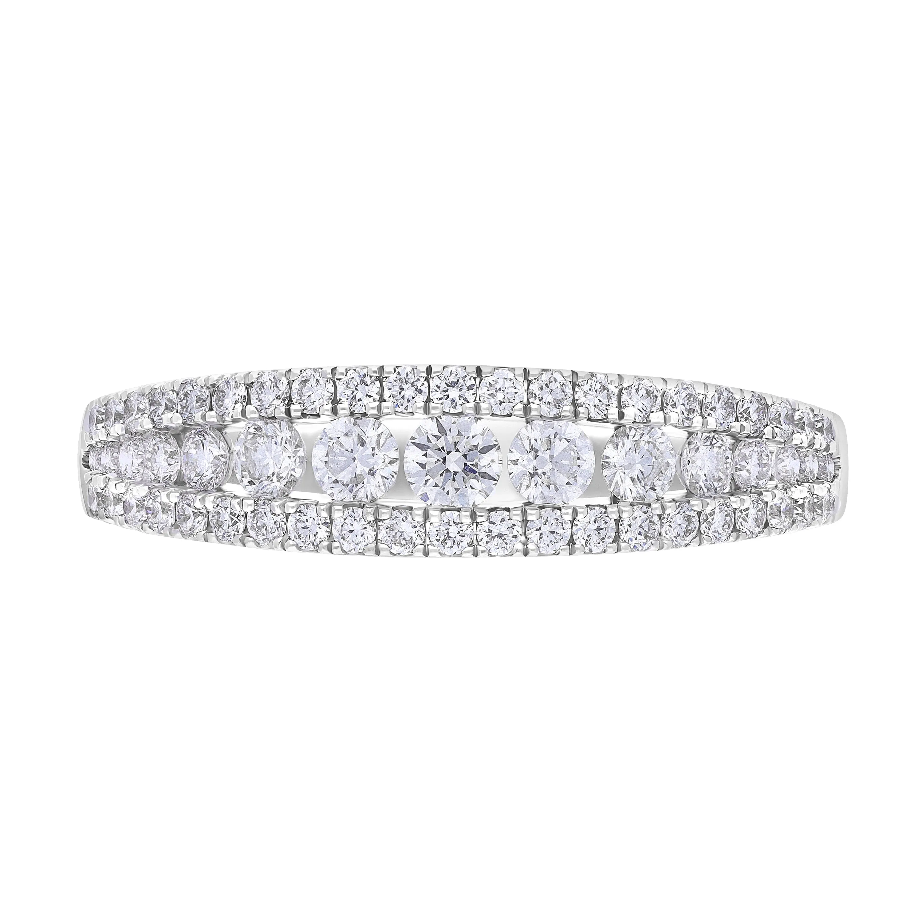 18ct White Gold 0.77 Diamond 3 Row Grad Claw Set Eternity Ring sold by C.W. Sellors product image thumbnail 2