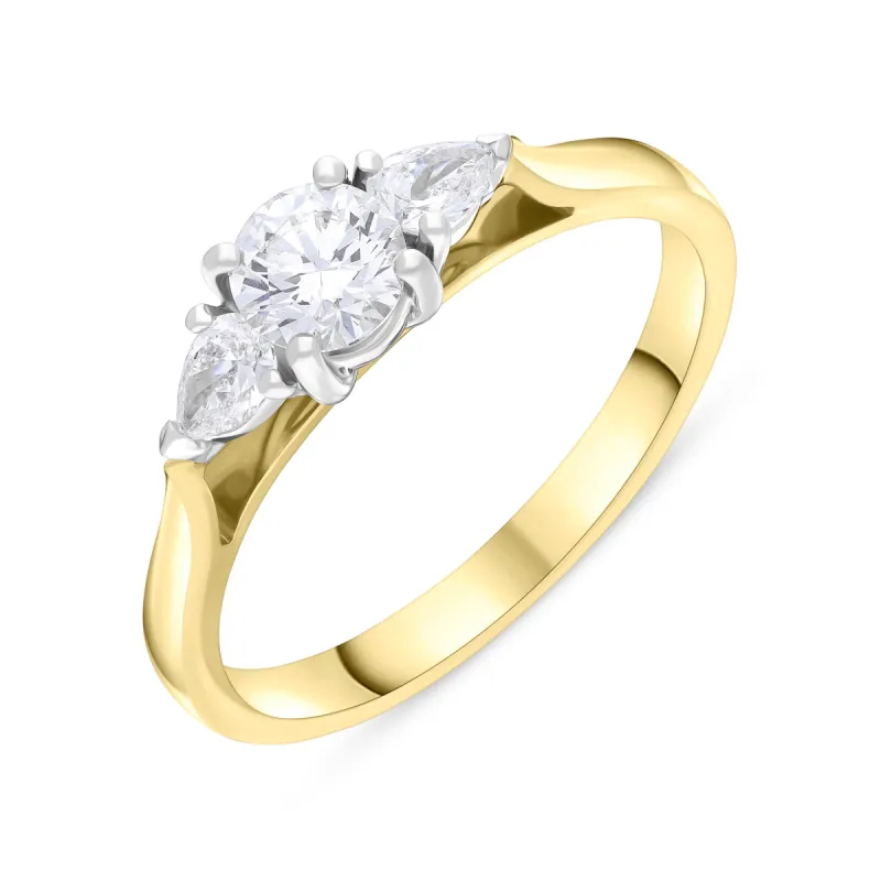 18ct Yellow Gold .40ct Diamond .20ct Round Drop Ring Size M GSI1 GIA sold by C.W. Sellors