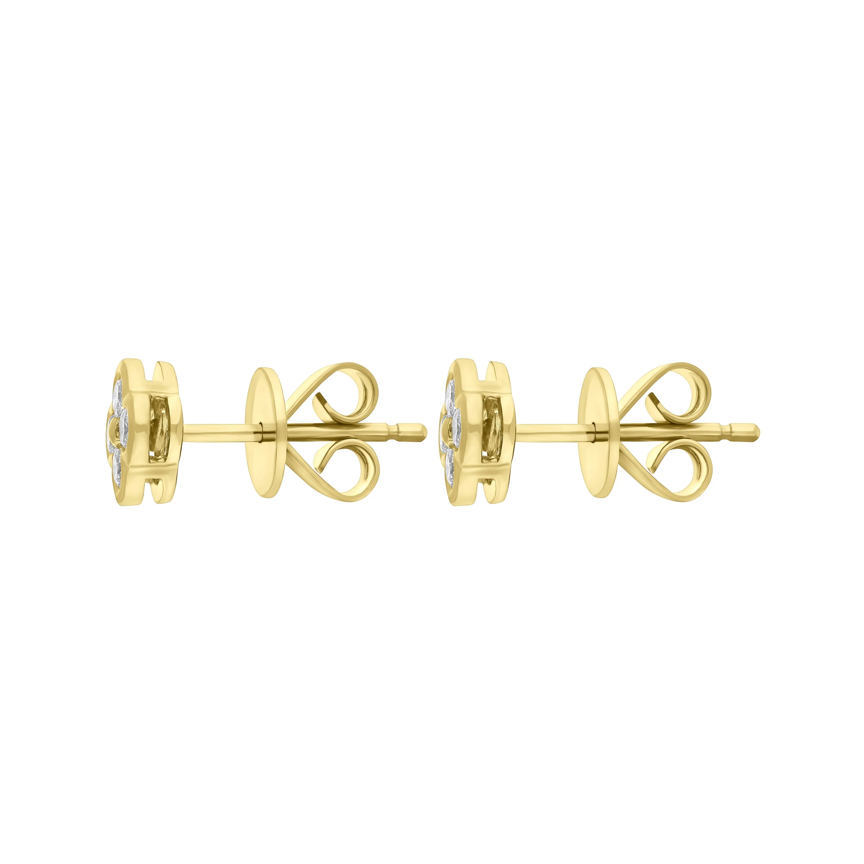 18ct Yellow Gold 0.25 4 Stone Diamond Cluster Stud Earrings sold by C.W. Sellors product image thumbnail 2