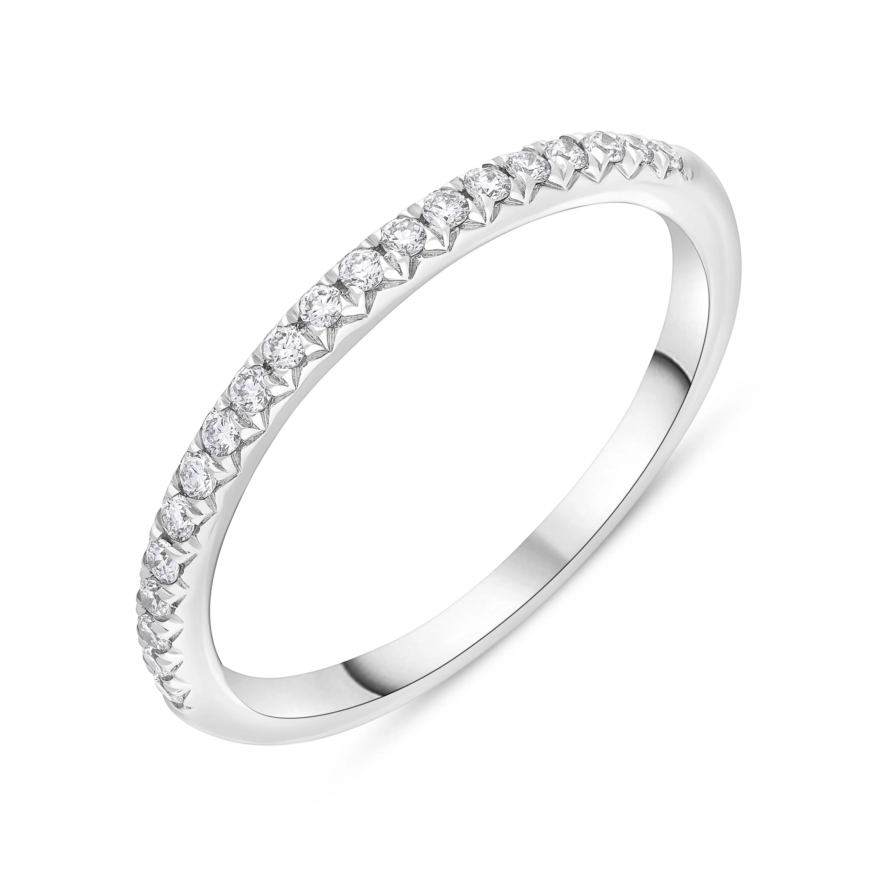 18ct White Gold Half Eternity 20 Brilliant Cut Diamonds 0.20ct Ring sold by C.W. Sellors