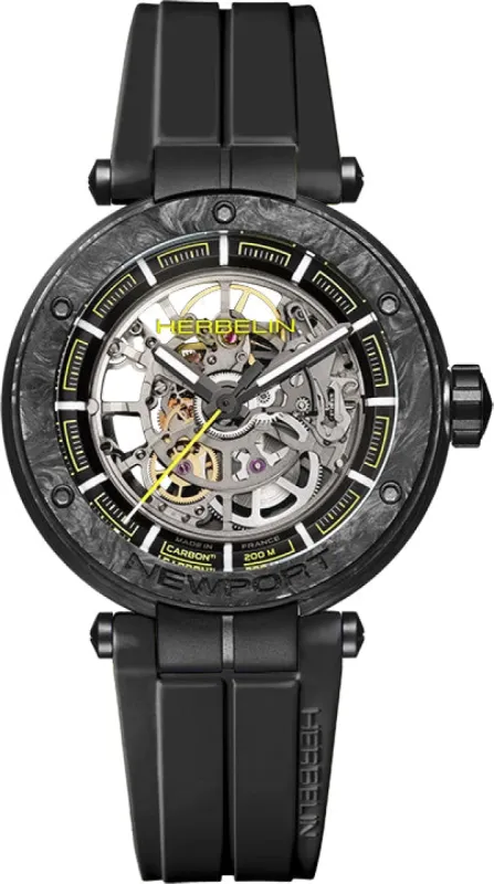 Herbelin Newport Carbon Skeleton Titanium Limited Edition Watch made by C.W. Sellors