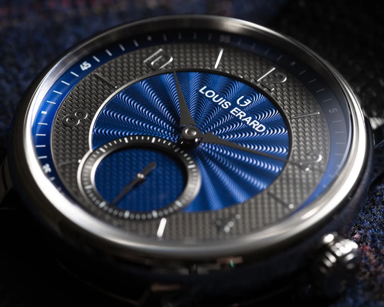 Louis Erard Excellence Petite Seconde Guilloche 39mm Anthracite Blue Watch sold by C.W. Sellors product image thumbnail 3