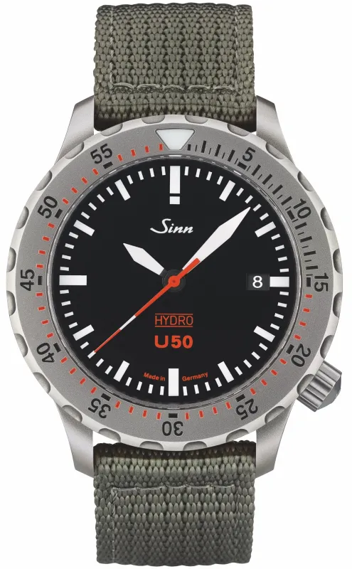 Sinn U50 Hydro Textile Olive Grey Watch sold by C.W. Sellors