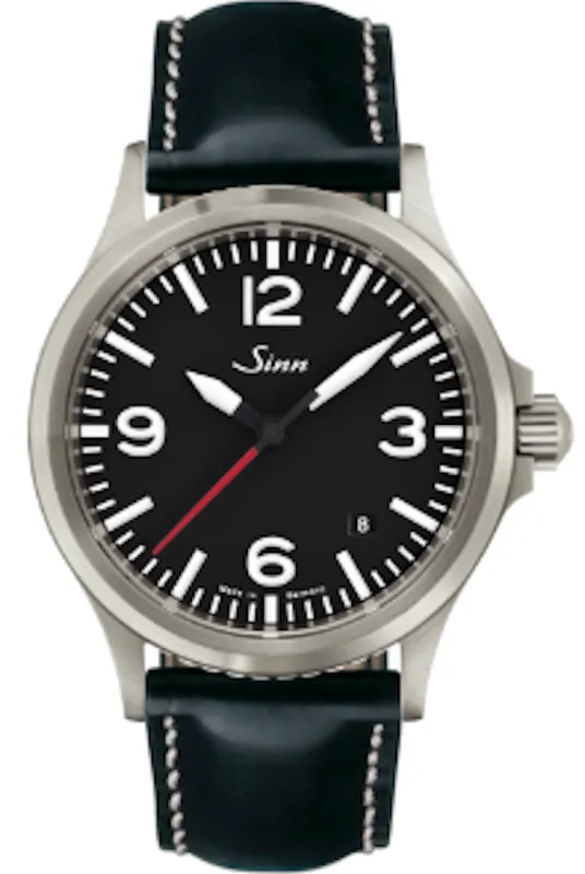 Sinn 556 A RS Black Cowhide Leather Watch sold by C.W. Sellors