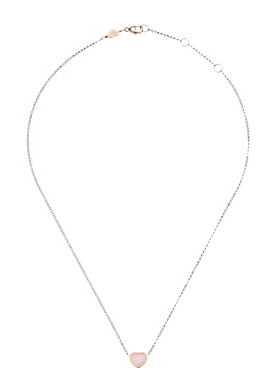 Chopard Happy Hearts 18ct Rose Gold Pink Opal Necklace sold by C.W. Sellors product image thumbnail 4