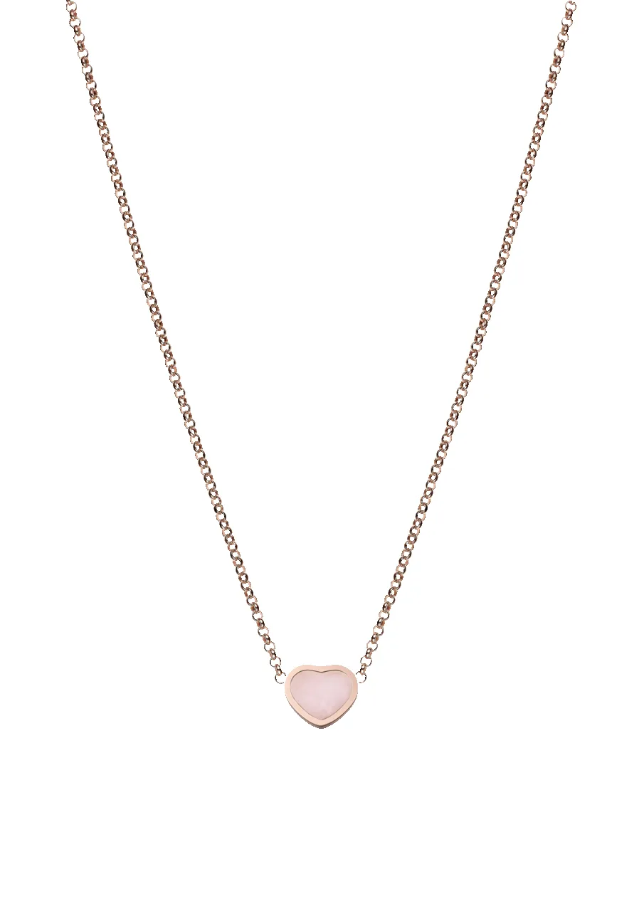 Chopard Happy Hearts 18ct Rose Gold Pink Opal Necklace sold by C.W. Sellors