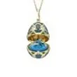 Faberge Heritage Yellow & White Gold Diamond & Blue Guilloché Enamel Dragonfly Surprise Locket sold by C.W. Sellors