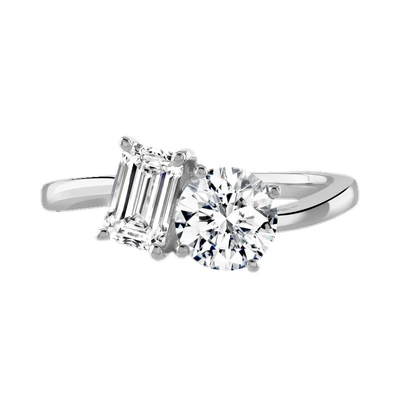 Platinum 1.8ct Laboratory Grown Diamond 'Toi et Moi' Ring sold by C.W. Sellors