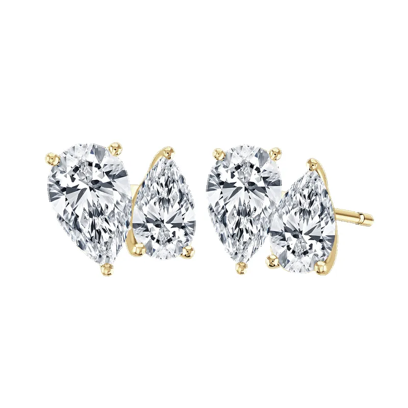 18ct Yellow Gold 3.8ct Laboratory Grown Diamond 'Toi et Moi' Earrings sold by C.W. Sellors