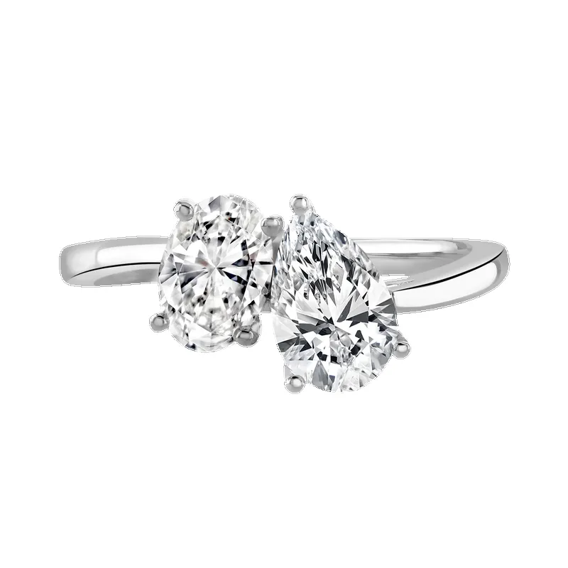 Platinum 1.8ct Laboratory Grown Diamond 'Toi et Moi' Ring sold by C.W. Sellors