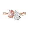 18ct Rose Gold 1.8ct White & Pink Laboratory Grown Diamond 'Toi et Moi' Ring sold by C.W. Sellors