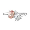 Platinum 1.8ct White & Pink Laboratory Grown Diamond 'Toi et Moi' Ring sold by C.W. Sellors