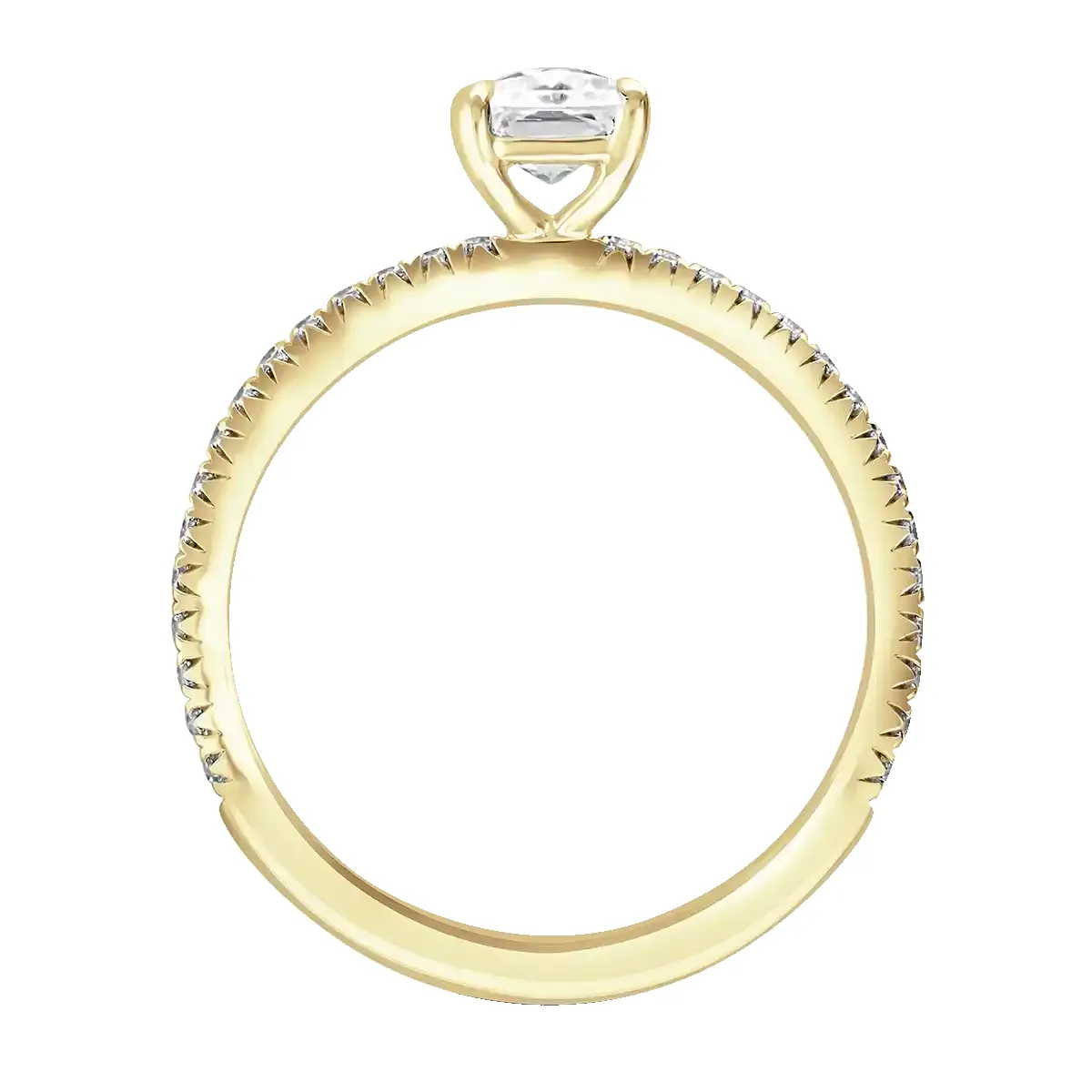 18ct Yellow Gold 2ct Radiant Cut Laboratory Grown Diamond Solitaire With Diamond Shoulders sold by C.W. Sellors product image thumbnail 2