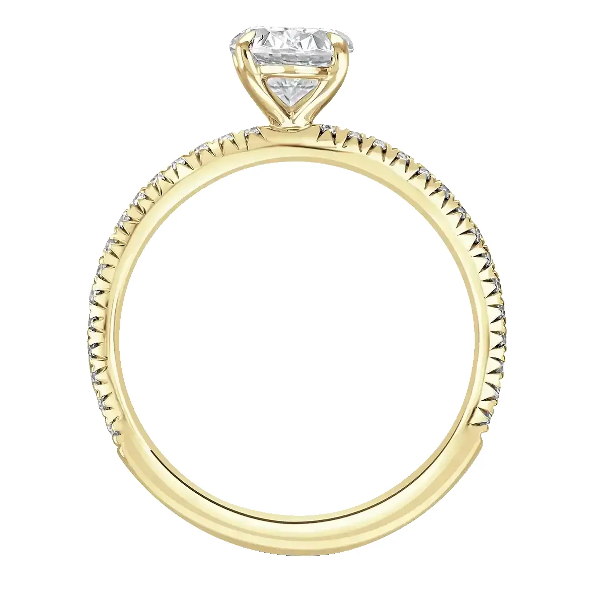 18ct Yellow Gold 2ct Oval Cut Laboratory Grown Diamond Solitaire With Diamond Shoulders sold by C.W. Sellors product image thumbnail 3