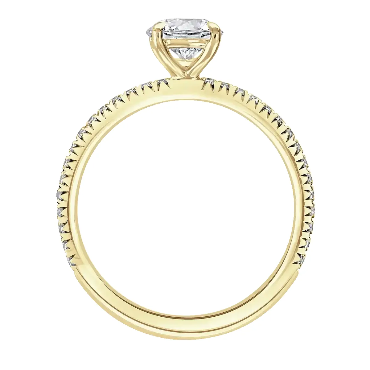 18ct Yellow Gold 1.5ct Round Brilliant Cut Laboratory Grown Diamond Solitaire With Diamond Shoulders sold by C.W. Sellors product image thumbnail 3