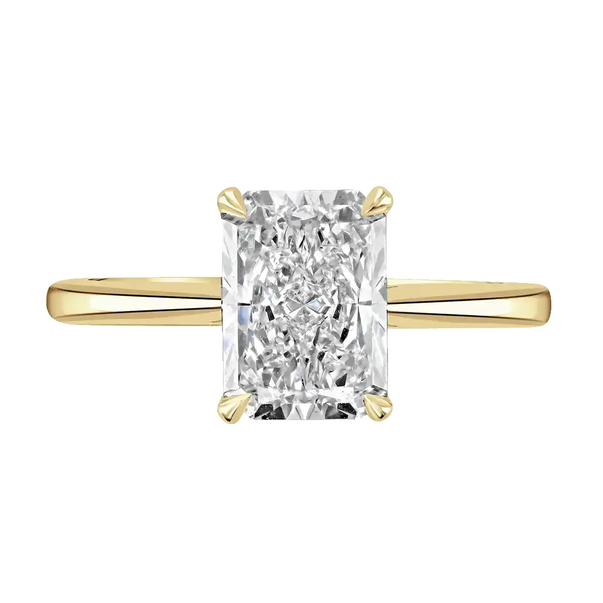 18ct Yellow Gold 2ct Radiant Cut Laboratory Grown Diamond Solitaire sold by C.W. Sellors