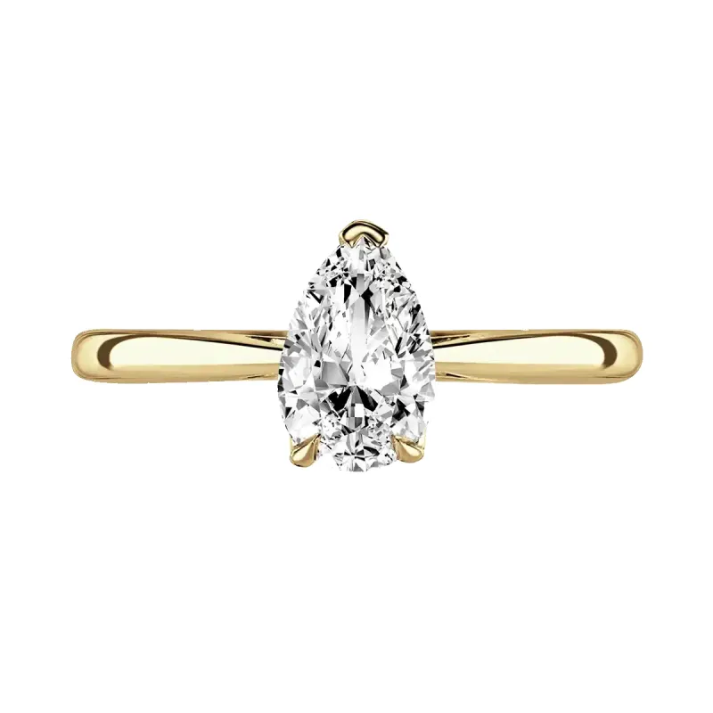 18ct Yellow Gold 2ct Pear Cut Laboratory Grown Diamond Solitaire sold by C.W. Sellors