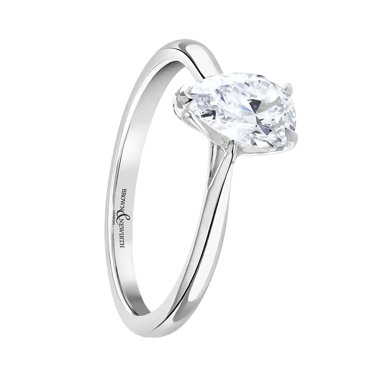 Platinum 2ct Pear Cut Laboratory Grown Diamond Solitaire sold by C.W. Sellors product image thumbnail 2