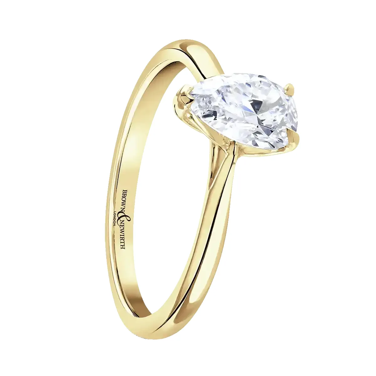 18ct Yellow Gold 1ct Pear Cut Laboratory Grown Diamond Solitaire sold by C.W. Sellors product image thumbnail 2