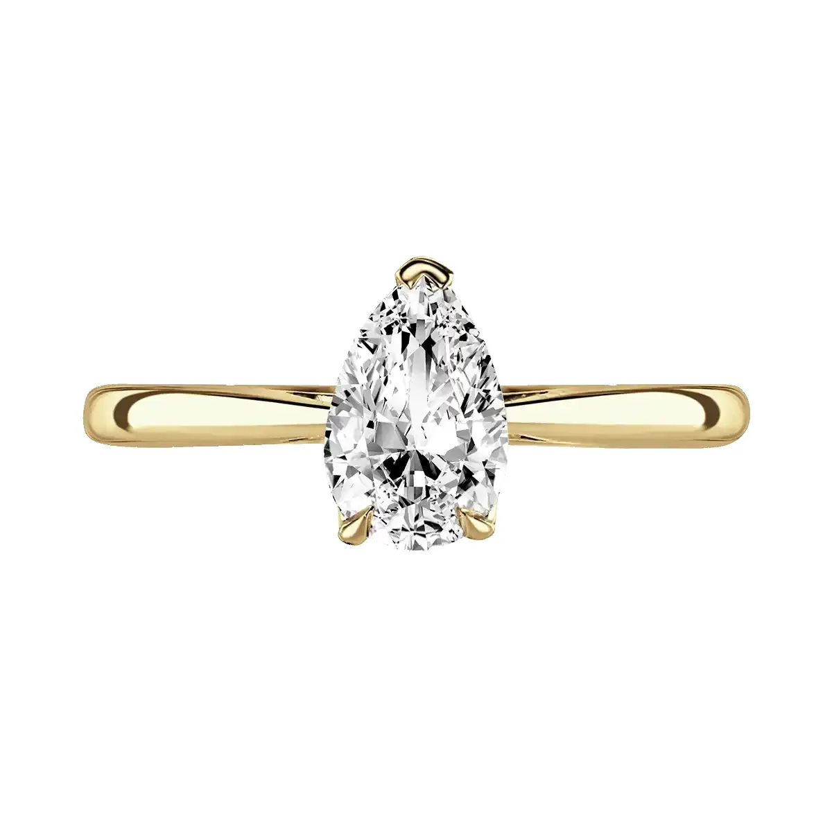 18ct Yellow Gold 1ct Pear Cut Laboratory Grown Diamond Solitaire sold by C.W. Sellors