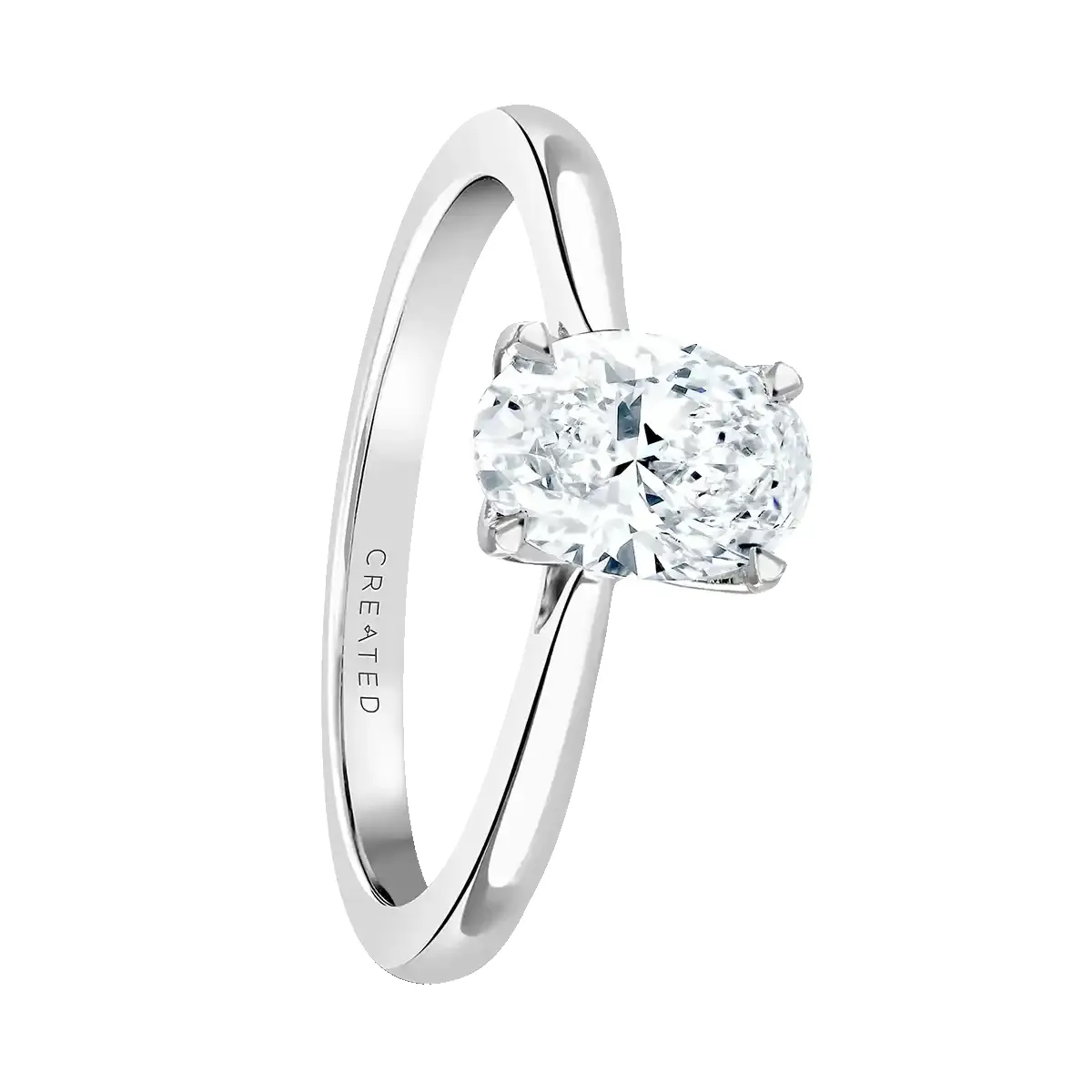 Platinum 1ct Oval Cut Laboratory Grown Diamond Solitaire sold by C.W. Sellors product image thumbnail 2