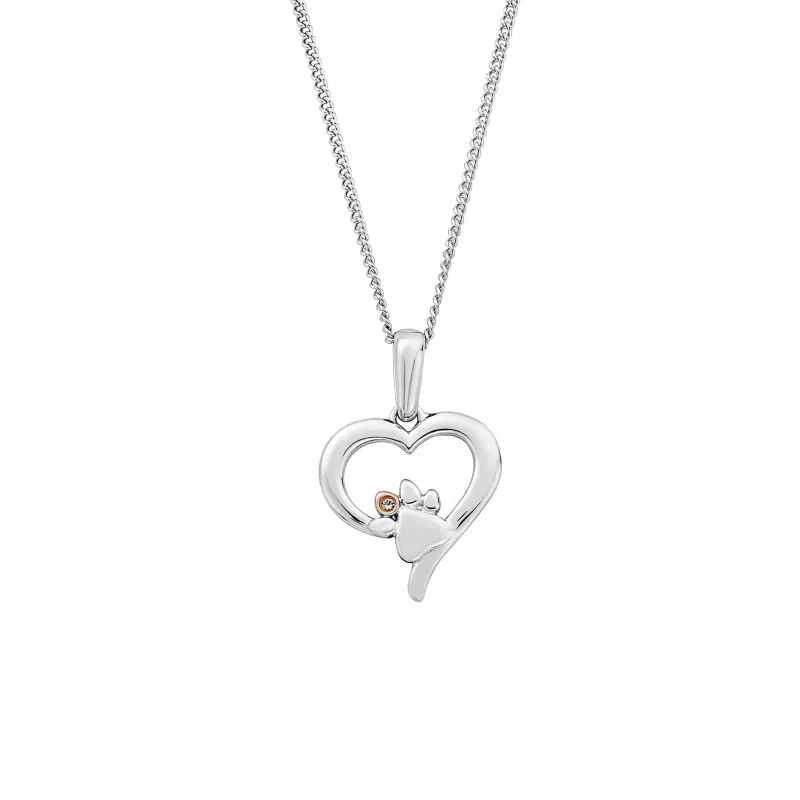 Clogau Paw Prints Sterling Silver Heart Pendant with Topaz sold by C.W. Sellors