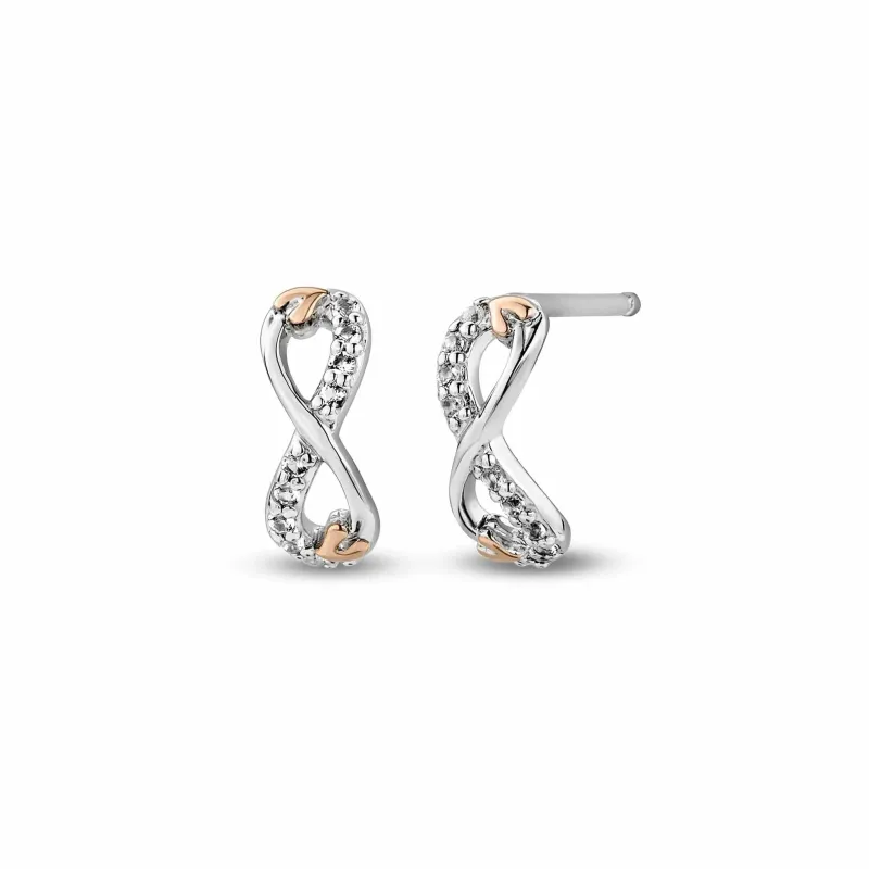 Clogau Tree of Life Sterling Silver Infinity Stud Earrings with Topaz sold by C.W. Sellors
