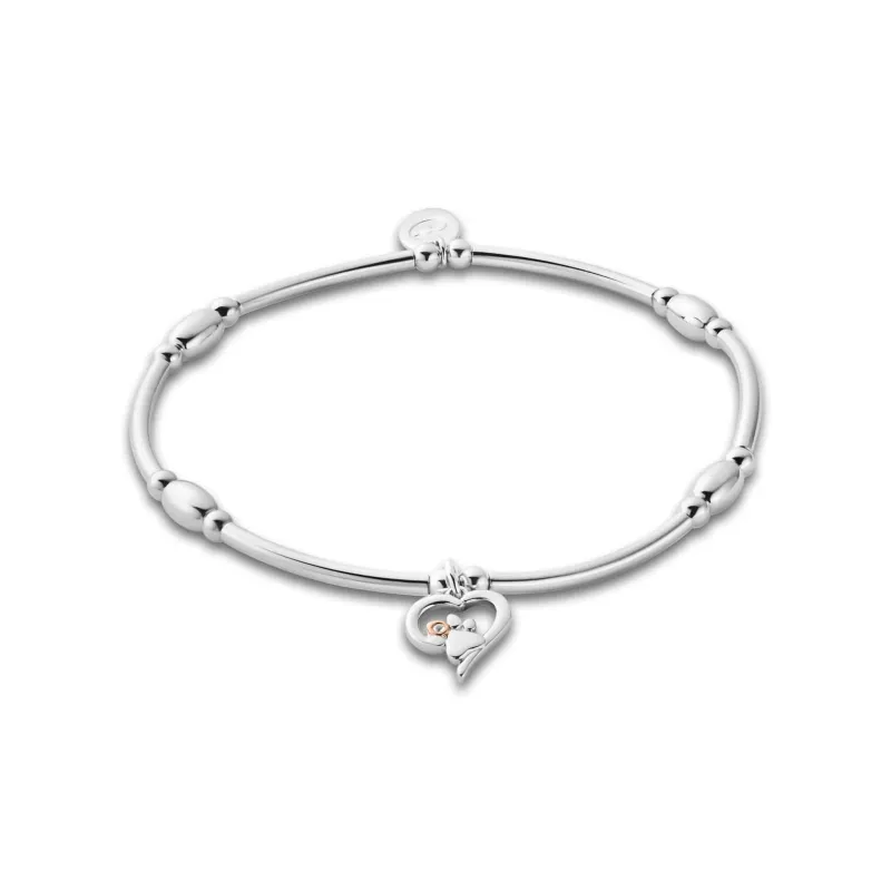 Clogau Paw Prints Sterling Silver Heart Affinity Bracelet with Topaz sold by C.W. Sellors
